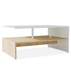 Table basse en aggloméré 90 x 59 x 42 cm Chêne et blanc