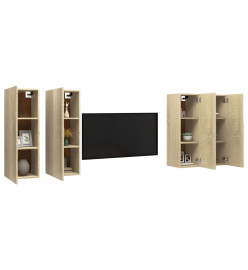 Meubles TV 4 pcs Chêne sonoma 30,5x30x90 cm Aggloméré