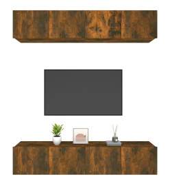 Meubles TV 4 pcs Chêne fumé 80x30x30 cm Bois d'ingénierie