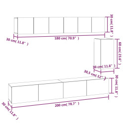 Ensemble de meubles TV 6 pcs Gris béton Bois d'ingénierie