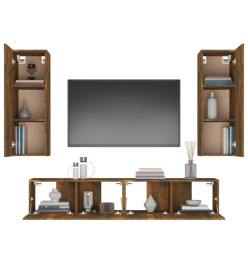 Ensemble de meubles TV 4 pcs Chêne fumé Bois d'ingénierie