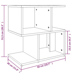 Table de chevet Sonoma gris 50x30x51,5 cm Bois d'ingénierie