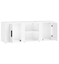 Meuble TV Blanc brillant 100x31,5x35 cm Bois d'ingénierie