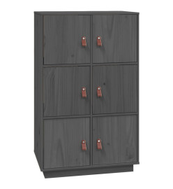 Buffet haut Gris 67x40x108,5 cm Bois massif de pin