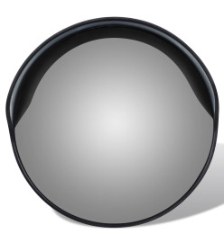 Miroir de trafic convexe d'extérieur Plastique PC Noir 30 cm