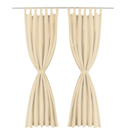 Rideau occultant avec boucles 2 pcs 140 x 175 cm Beige