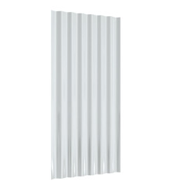 Panneaux de toiture 36 pcs Acier enduit de poudre Gris 80x36 cm