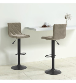 Tabourets de bar 2 pcs Gris clair Velours