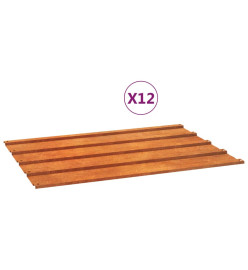 Panneaux de toiture 12 pcs rouillé 60x44 cm Acier corten