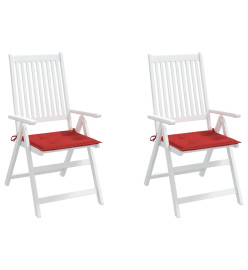 Coussins de chaise de jardin 2 pcs rouge 50x50x3cm tissu oxford