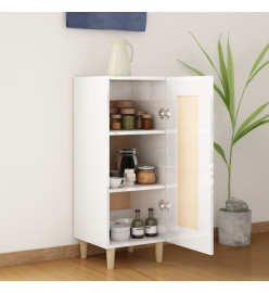 Buffet Blanc brillant 34,5x34x90 cm Bois d'ingénierie