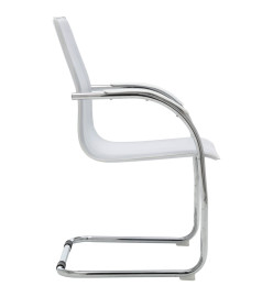 Chaise de bureau cantilever Blanc Similicuir