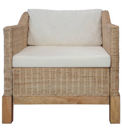 Fauteuil avec coussins Rotin naturel