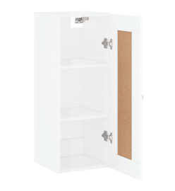 Armoire murale blanc brillant 34,5x34x90 cm bois d'ingénierie