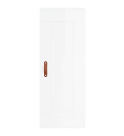 Armoire murale blanc brillant 34,5x34x90 cm bois d'ingénierie