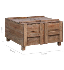 Table basse 65x65x38 cm Bois de récupération solide