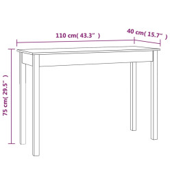 Table console Marron miel 110x40x75 cm Bois massif de pin