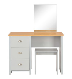 Coiffeuse avec miroir et tabouret Gris 104 x 45 x 131 cm