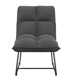 Chaise de détente avec cadre en métal Gris foncé Velours