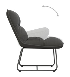 Chaise de détente avec cadre en métal Gris foncé Velours