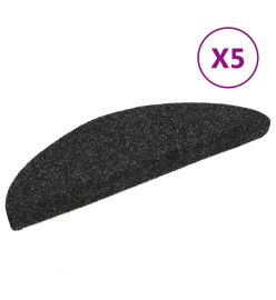 Tapis autoadhésifs de marches 5 pcs Noir 56x17x3 cm Aiguilleté