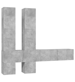 Ensemble de meuble TV 6 pcs Gris béton Aggloméré