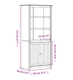 Bibliothèque BODO blanc 80 x 40 x 172 cm bois de pin massif