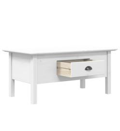 Table basse BODO blanc 100x55x45 cm bois de pin massif