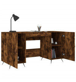 Bureau chêne fumé 140x50x75 cm bois d'ingénierie