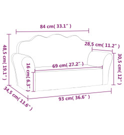Canapé pour enfants à 2 places Crème Peluche douce