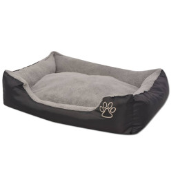 Lit pour chiens avec coussin rembourré Taille S Noir