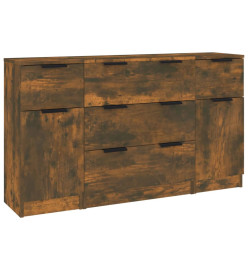 Ensemble de buffets 3 pcs Chêne fumé Bois d'ingénierie