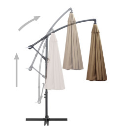 Parasol suspendu Taupe 3 m Mât en aluminium