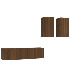 Ensemble de meubles TV 4 pcs Chêne marron Bois d'ingénierie