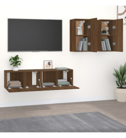 Ensemble de meubles TV 4 pcs Chêne marron Bois d'ingénierie