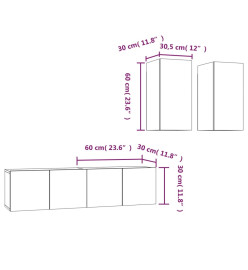 Ensemble de meubles TV 4 pcs Chêne marron Bois d'ingénierie