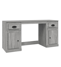 Bureau avec armoire sonoma gris bois d'ingénierie