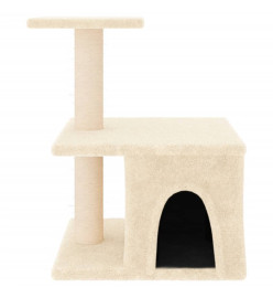 Arbre à chat avec griffoirs en sisal crème 48 cm