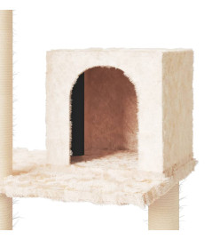 Arbre à chat avec griffoirs en sisal Crème 119 cm