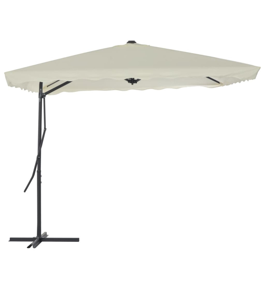 Parasol d'extérieur avec poteau en acier 250 x 250 cm Sable