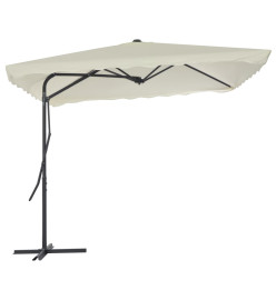 Parasol d'extérieur avec poteau en acier 250 x 250 cm Sable