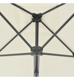 Parasol d'extérieur avec poteau en acier 250 x 250 cm Sable