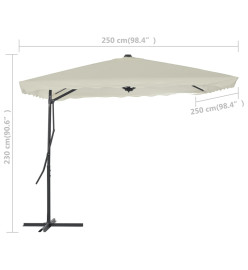 Parasol d'extérieur avec poteau en acier 250 x 250 cm Sable