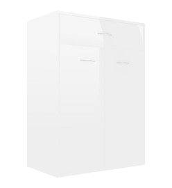 Armoire à chaussures Blanc brillant 60x35x84 cm Aggloméré