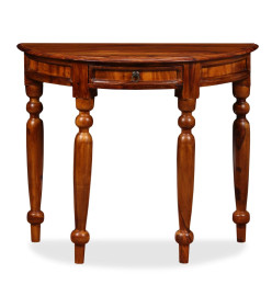 Table console Bois solide de Sesham 90 x 40 x 76 cm Demi-ronde