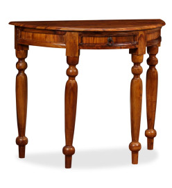 Table console Bois solide de Sesham 90 x 40 x 76 cm Demi-ronde