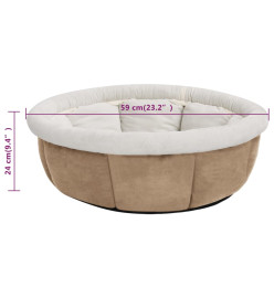 Lit pour chien 59x59x24 cm Beige