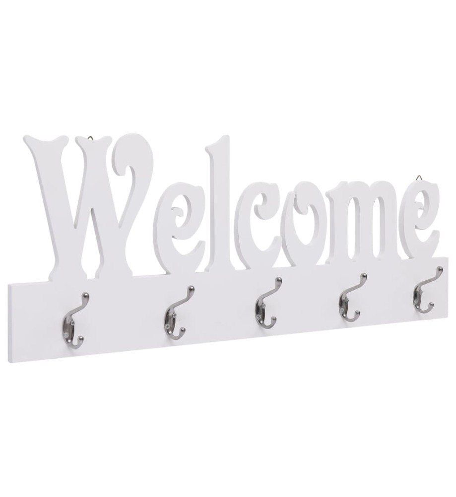 Porte-manteau mural WELCOME Blanc 74x29,5 cm