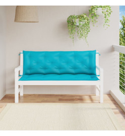 Coussins de banc de jardin lot de 2 turquoise 150x50x7 cm tissu