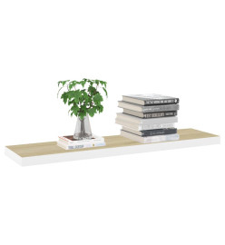 Étagères flottantes 4 pcs Chêne et blanc 90x23,5x3,8 cm MDF